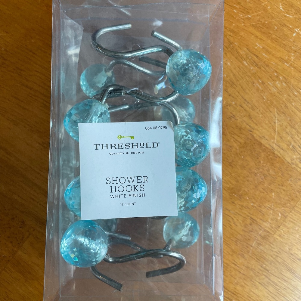 Blue Jewel Rust Proof Shower Hooks